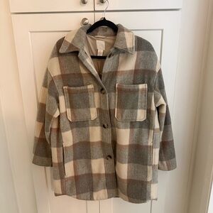 H&M Oversized Plaid Shirt Jacket